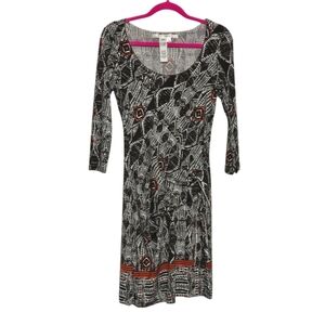 Max Studio Scoopneck Midi Dress w Faux Wrap Waist Tie Sz Small